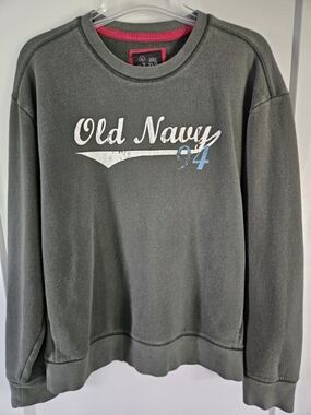 Old Navy Forest Green Graphic Sweatshirt Pullover Logo Crewneck